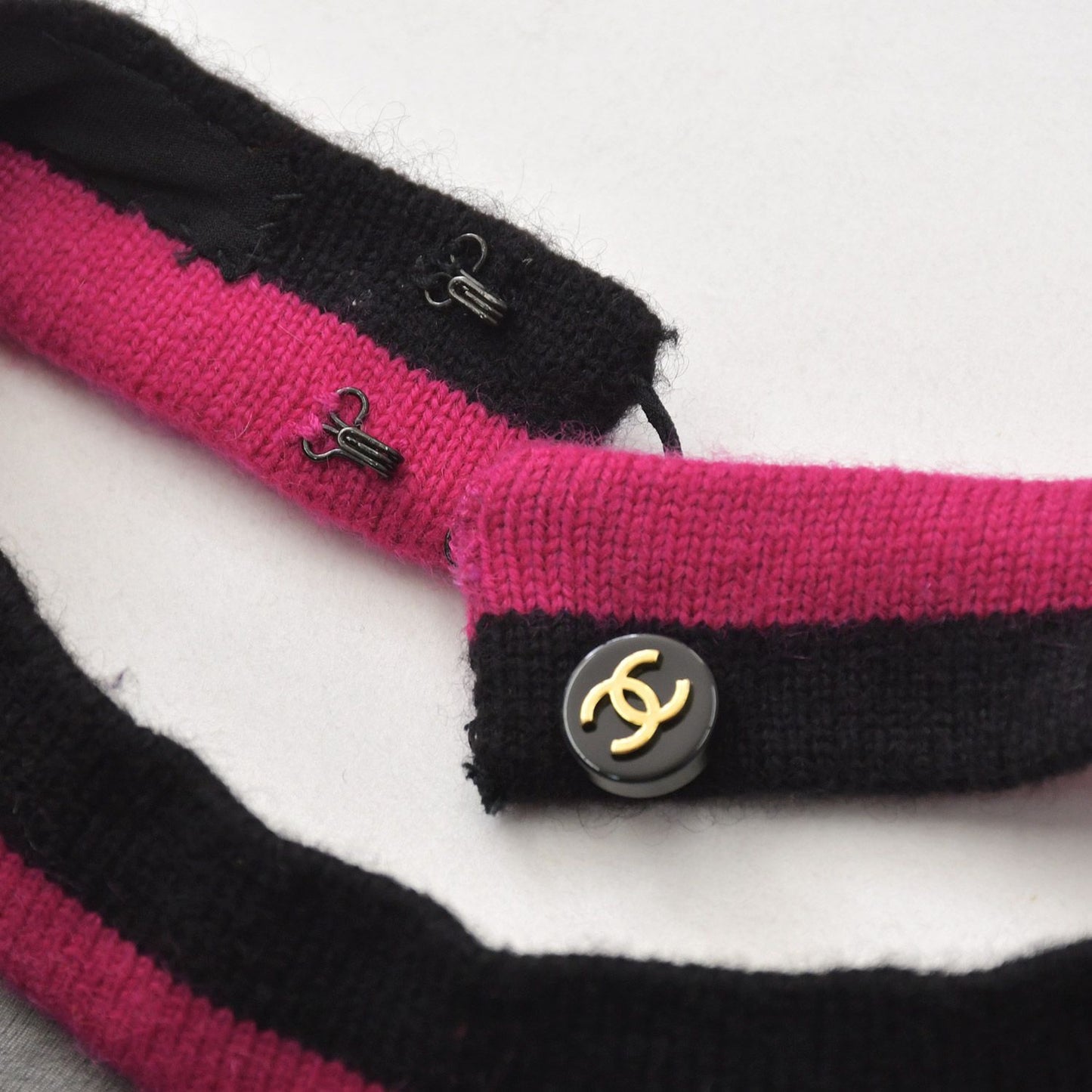 Chanel Lace Dress Black Pink CC Logo Button Shawl Silk — view 5