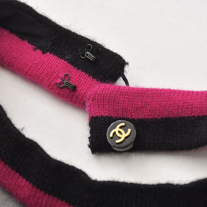 Chanel Lace Dress Black Pink CC Logo Button Shawl Silk — view 5