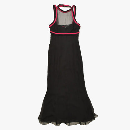 Chanel Lace Dress Black Pink CC Logo Button Shawl Silk