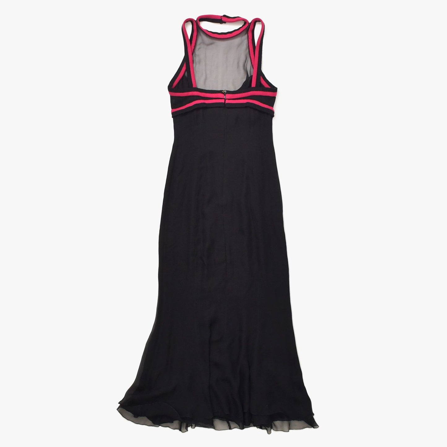 Chanel Lace Dress Black Pink CC Logo Button Shawl Silk — view 2