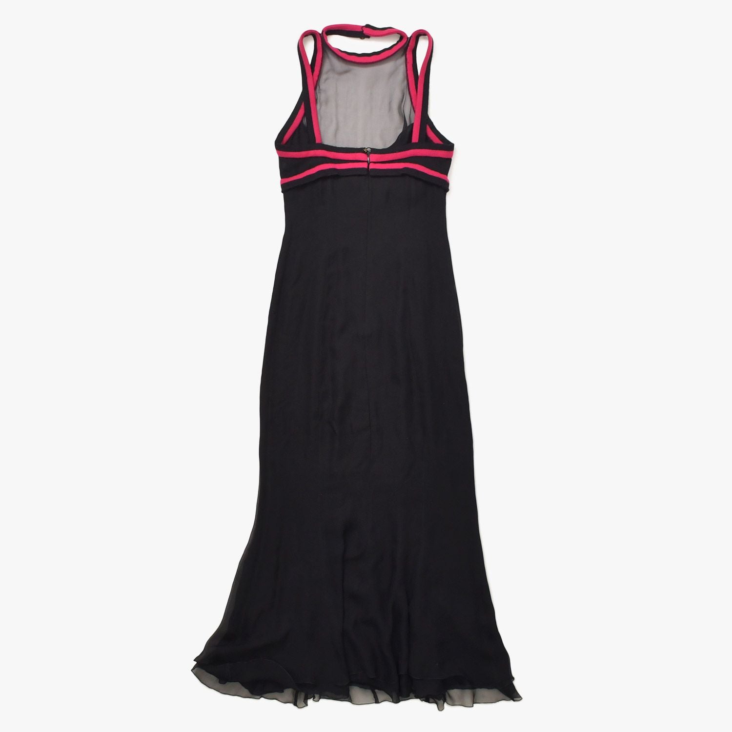 Chanel Lace Dress Black Pink CC Logo Button Shawl Silk — view 2