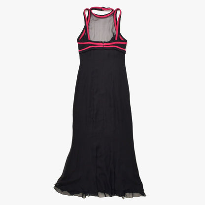 Chanel Lace Dress Black Pink CC Logo Button Shawl Silk — view 2
