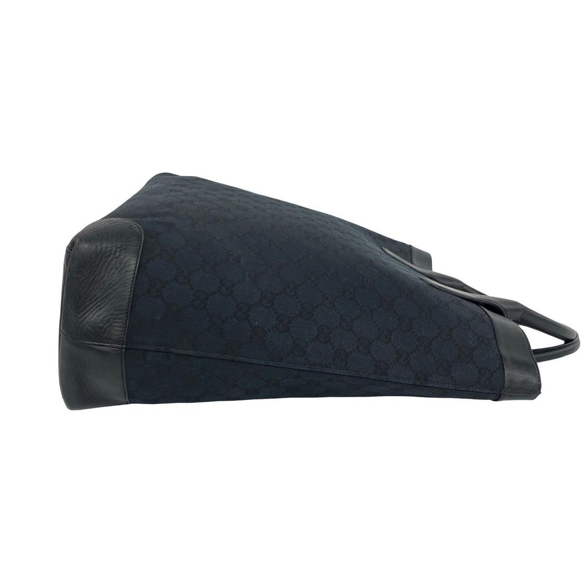 Gucci GG Logo Pattern Leather Tote Bag Handle Black — view 6