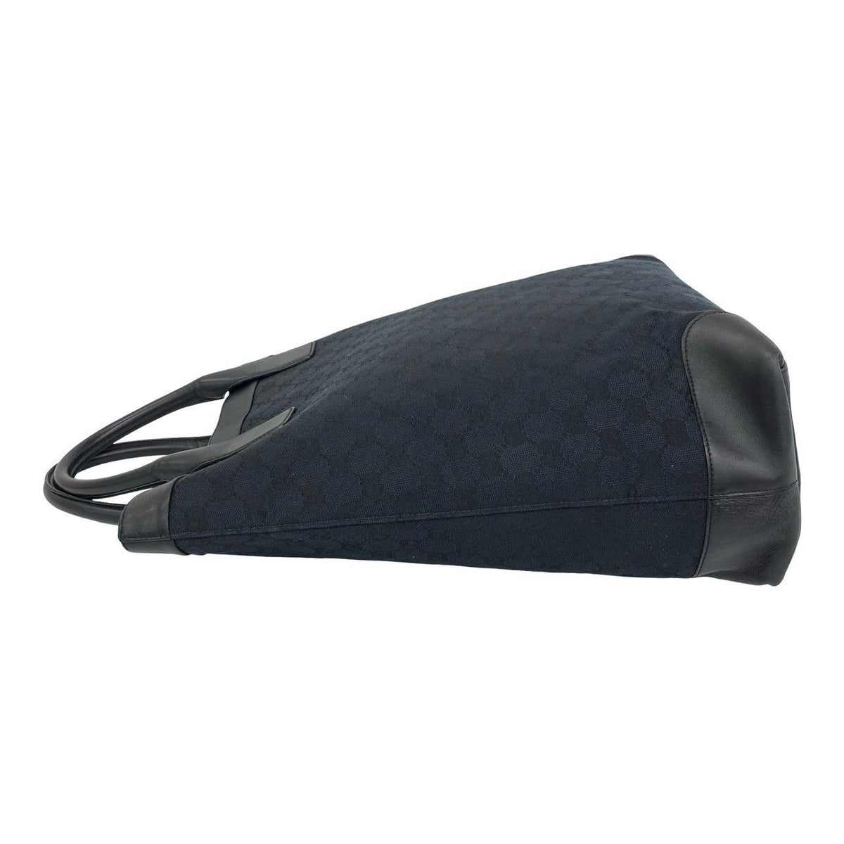 Gucci GG Logo Pattern Leather Tote Bag Handle Black — view 5
