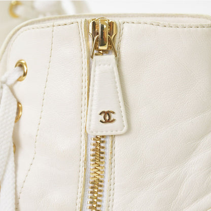 Chanel CC Logo Combat Boots Sneakers White — view 8