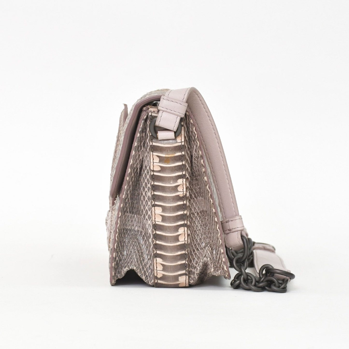 Bottega Veneta Intrecciato Rialto Chain Shoulder Bag Pink — view 3