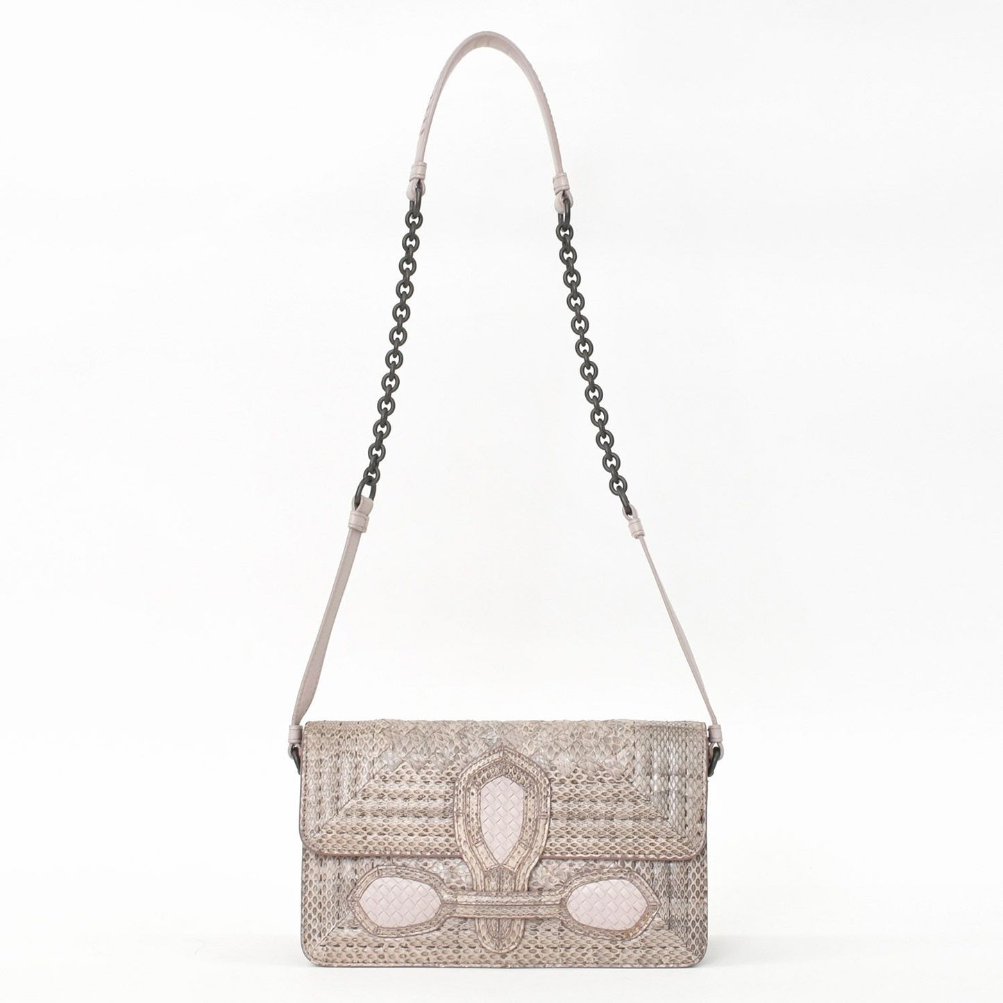Bottega Veneta Intrecciato Rialto Chain Shoulder Bag Pink — view 4