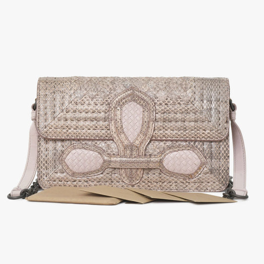 Bottega Veneta Intrecciato Rialto Chain Shoulder Bag Pink