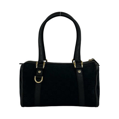 Gucci GG Logo Print Canvas Leather Handle Mini Tote Boston Bag Black — view 3