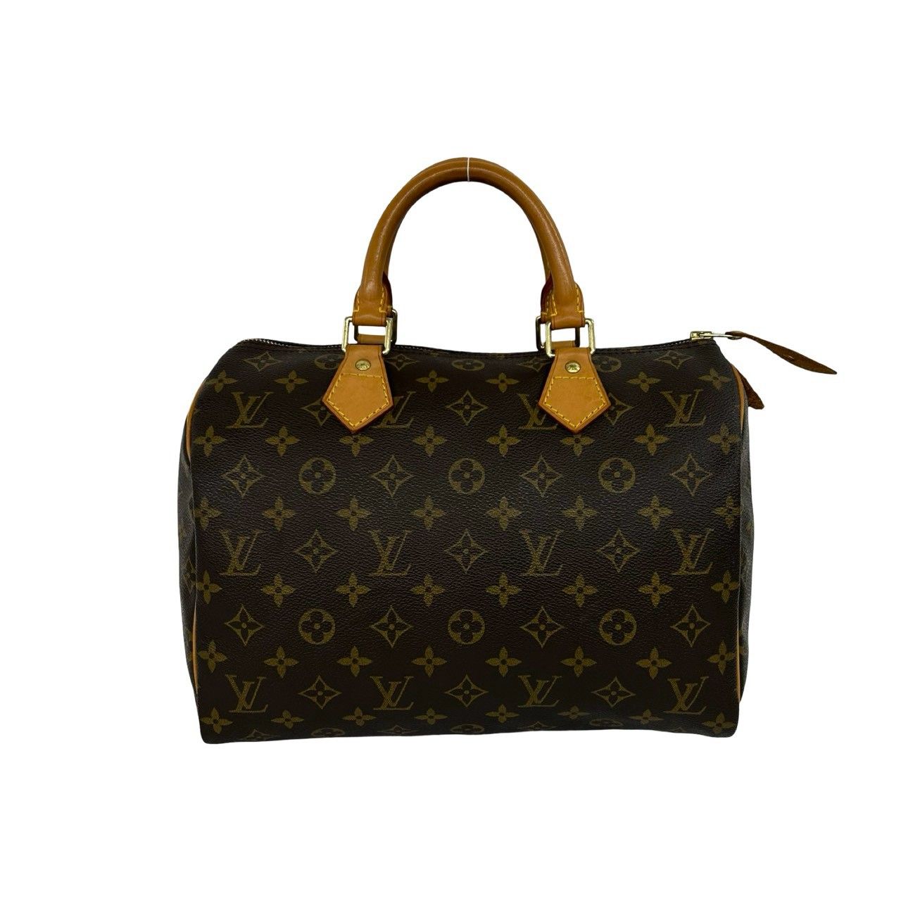 Louis Vuitton Speedy 30 Monogram Leather Handle Mini Boston Bag Brown — view 3