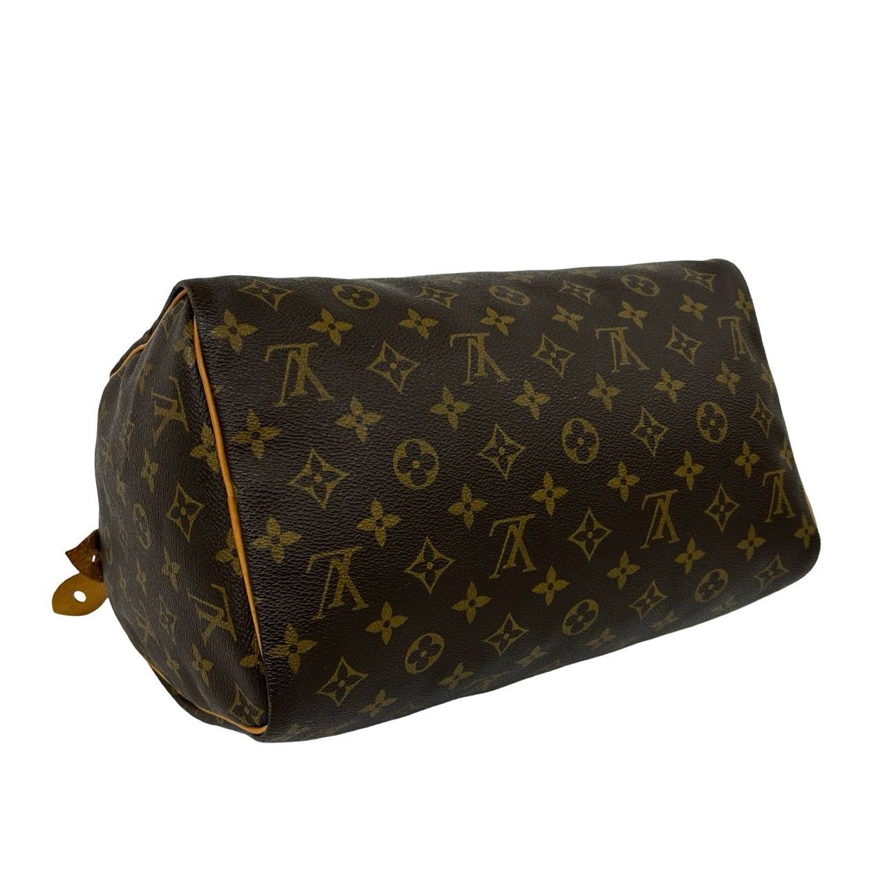 Louis Vuitton Speedy 30 Monogram Leather Handle Mini Boston Bag Brown — view 7
