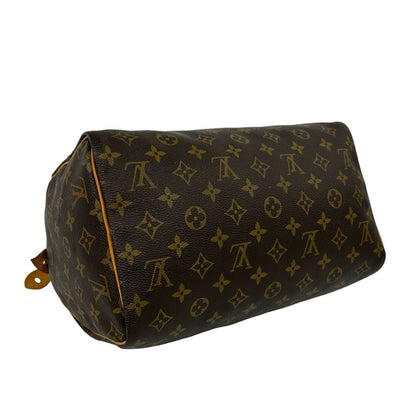 Louis Vuitton Speedy 30 Monogram Leather Handle Mini Boston Bag Brown — view 7