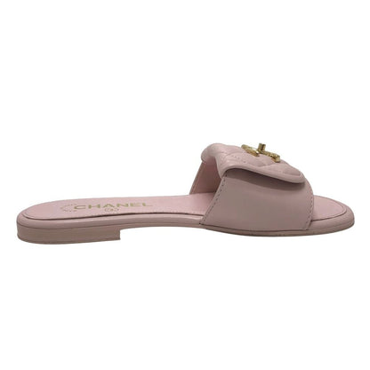 Chanel Sandals Turnlock Leather Pink — view 5