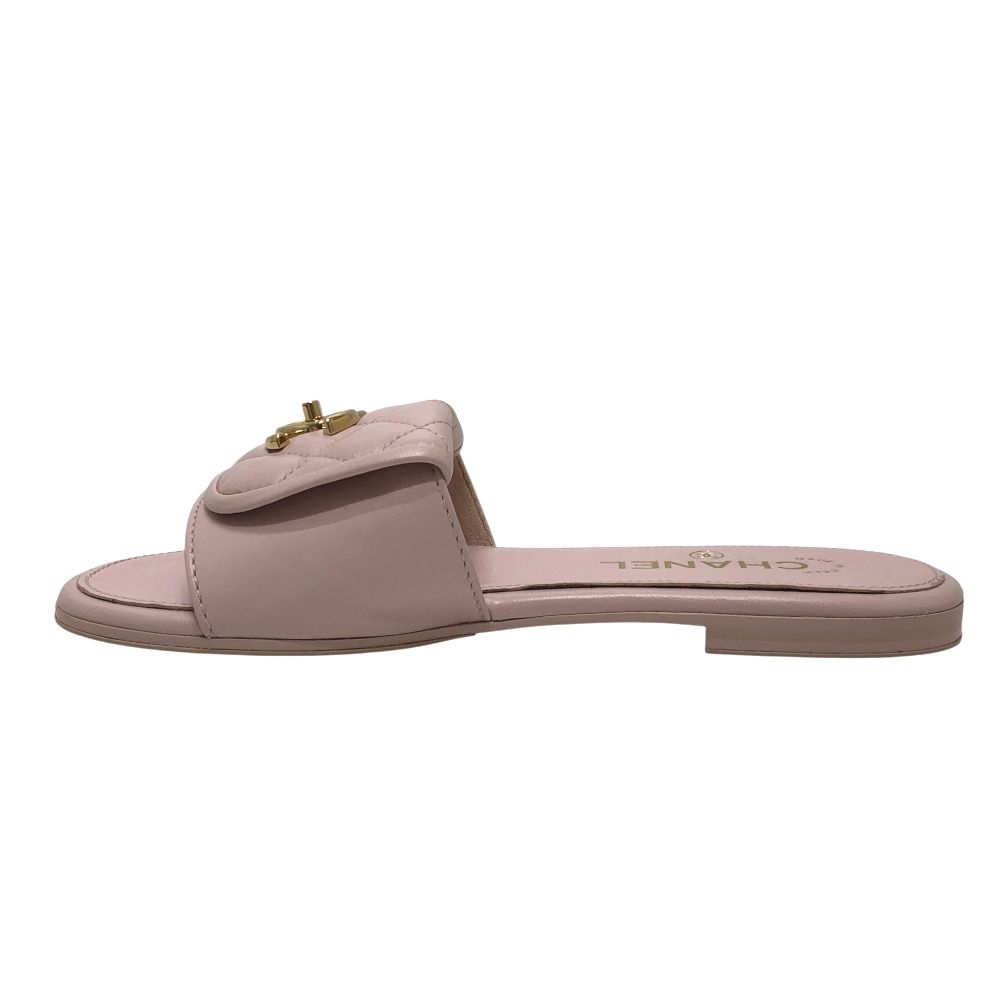 Chanel Sandals Turnlock Leather Pink — view 7