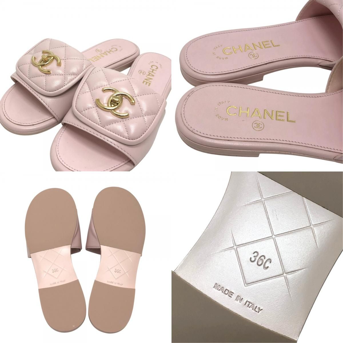 Chanel Sandals Turnlock Leather Pink — view 8