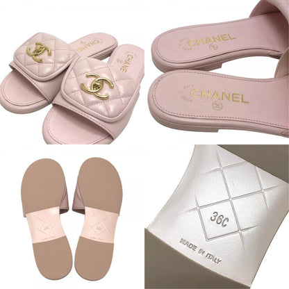 Chanel Sandals Turnlock Leather Pink — view 8