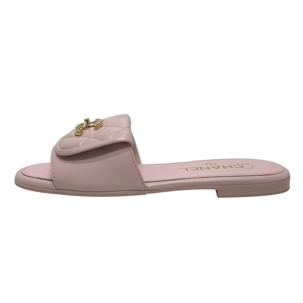 Chanel Sandals Turnlock Leather Pink — view 4