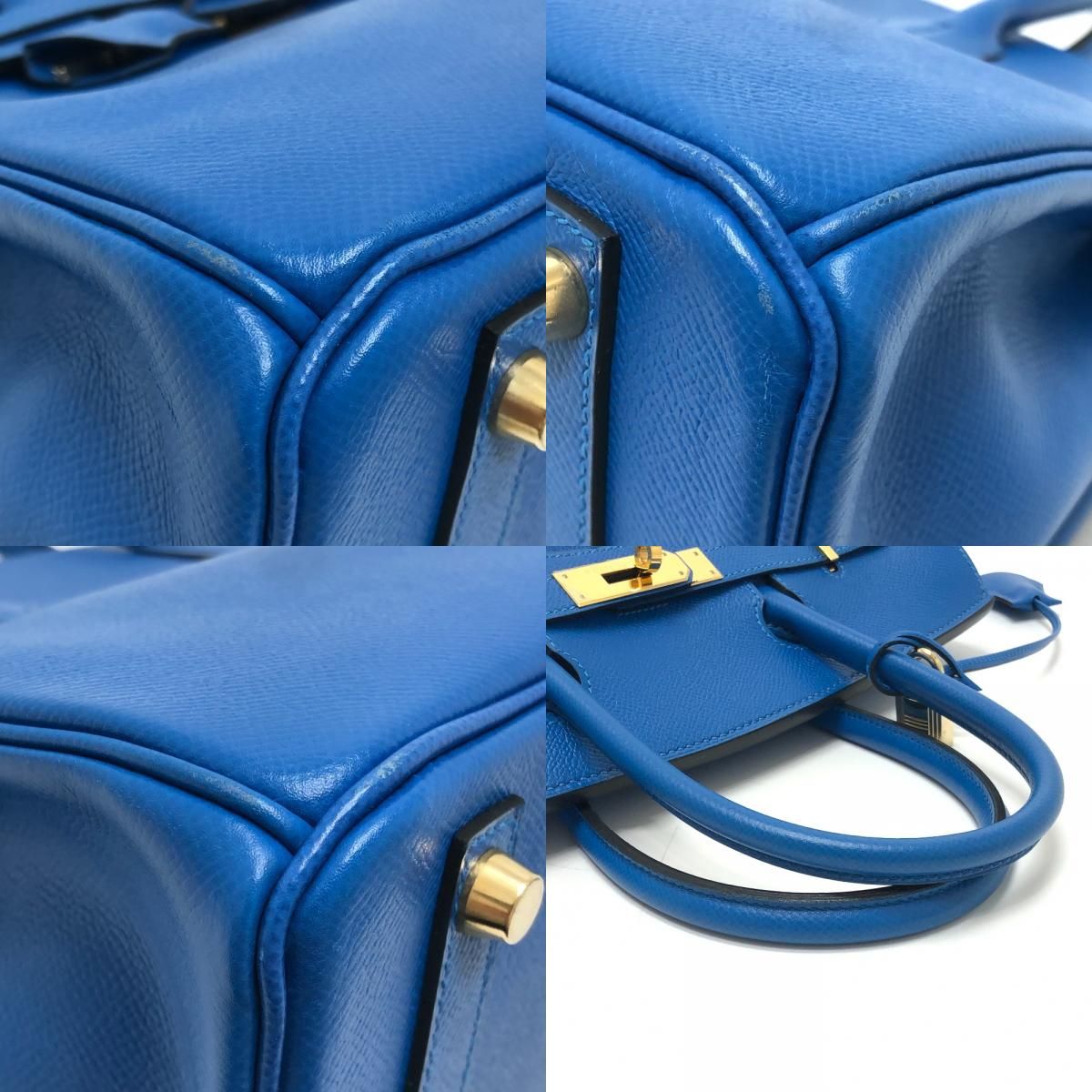 Hermes Birkin 30 Epsom Blue Hydra Handbag — view 7