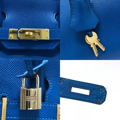 Hermes Birkin 30 Epsom Blue Hydra Handbag — view 8