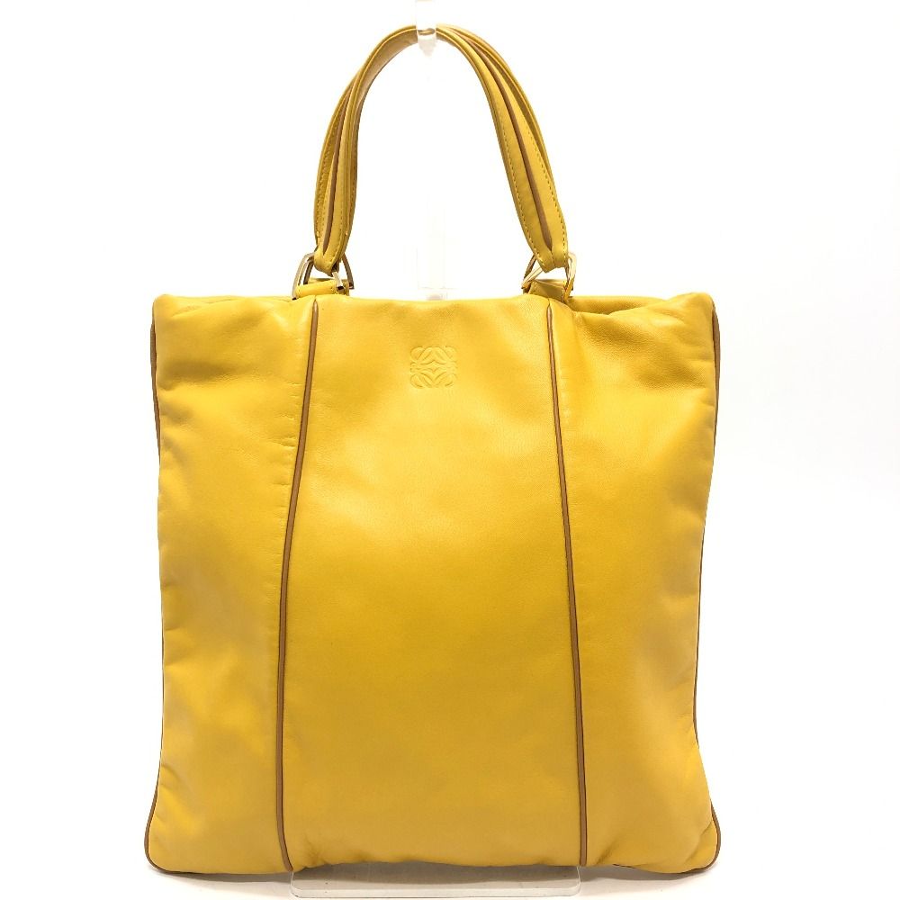 Loewe Tote Bag Logo Anagram Leather Yellow