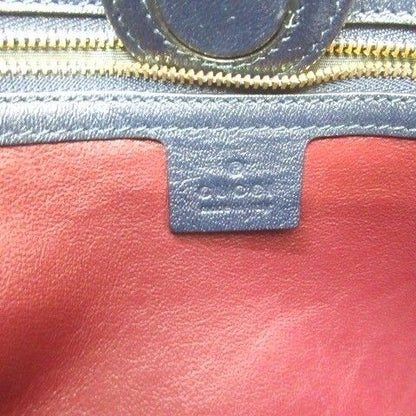 Gucci Horsebit Tote Shoulder Bag Beige Navy — view 8