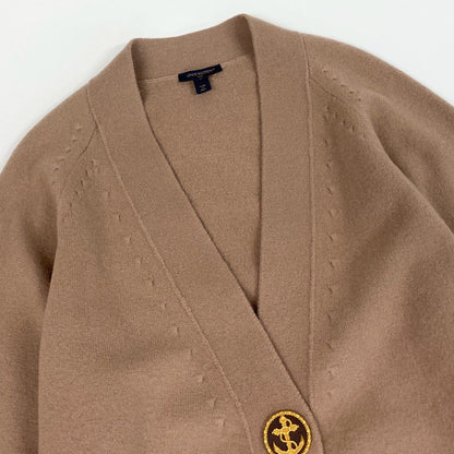 Louis Vuitton Long Cardigan Wool Knit Anchor Button Long Sweater Pink Beige M — view 4