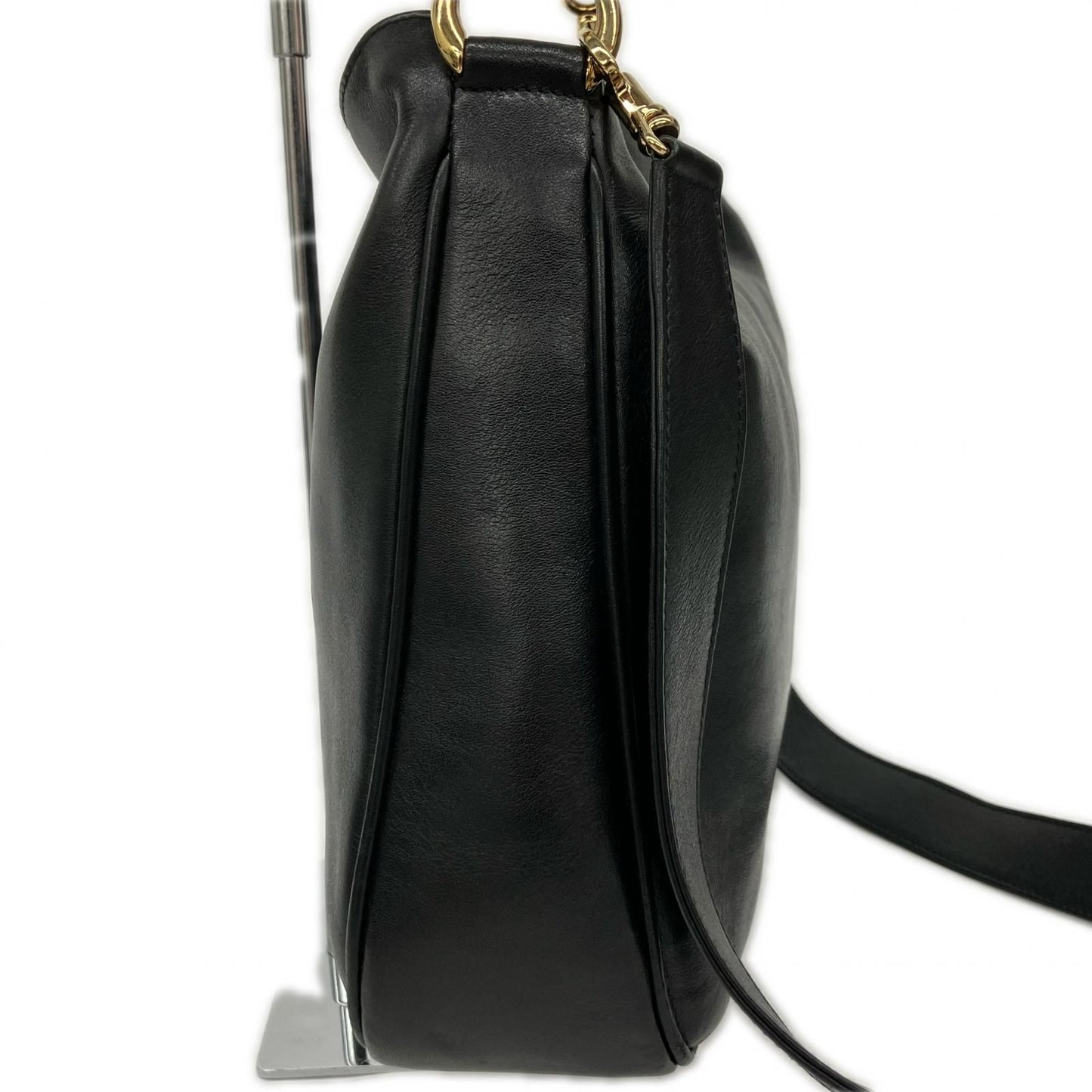 Gucci 2-Way Shoulder Bag Bamboo Leather 001 Black — view 2