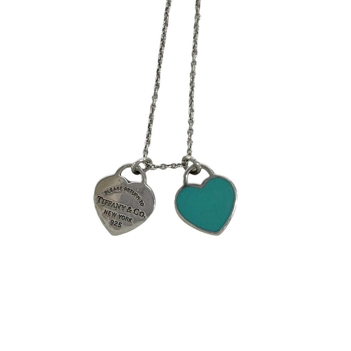 Tiffany & Co Bagged Vintage Double Heart Tag Necklace 925 Sterling Silver — view 4