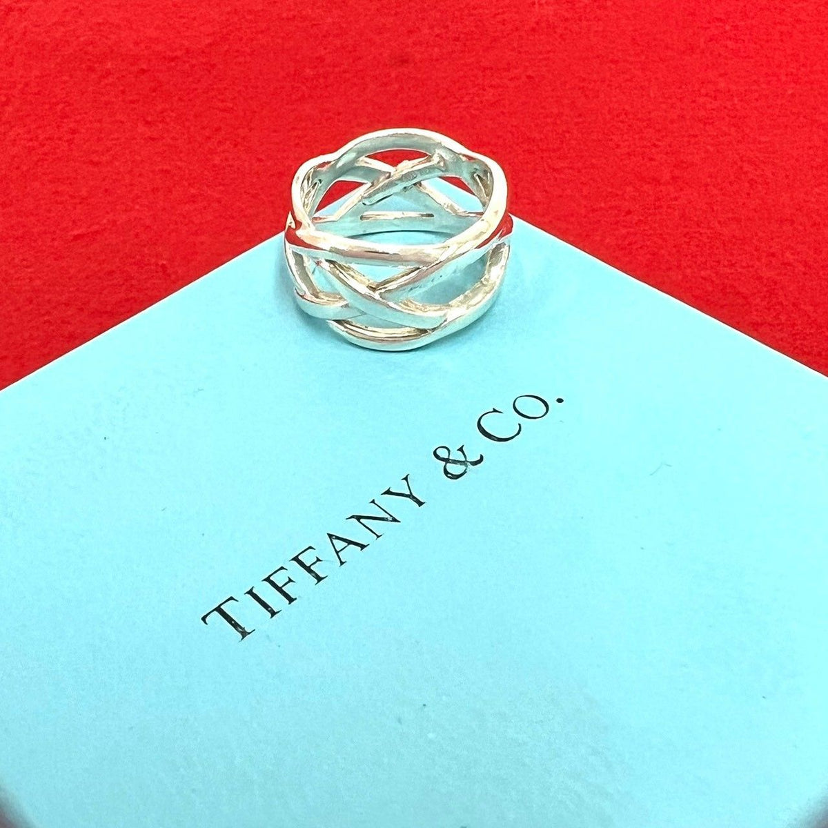 Tiffany & Co Vintage Keltec Knot Ring 925 Sterling Silver