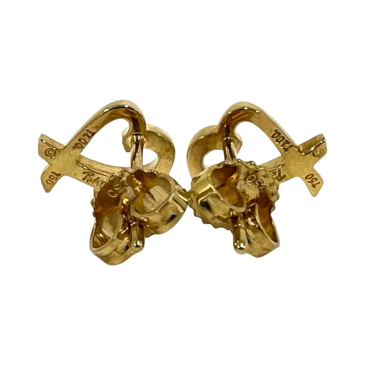 Tiffany & Co Vintage Loving Heart Earrings Gold 18K — view 6