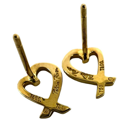 Tiffany & Co Vintage Loving Heart Earrings Gold 18K — view 7