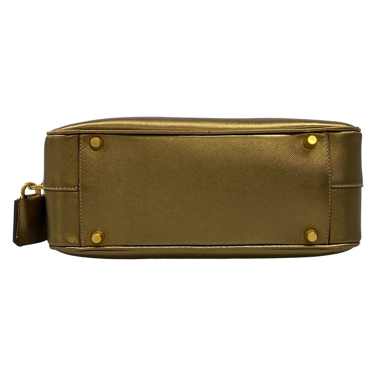 Prada Handle Gold Leather Handbag — view 5