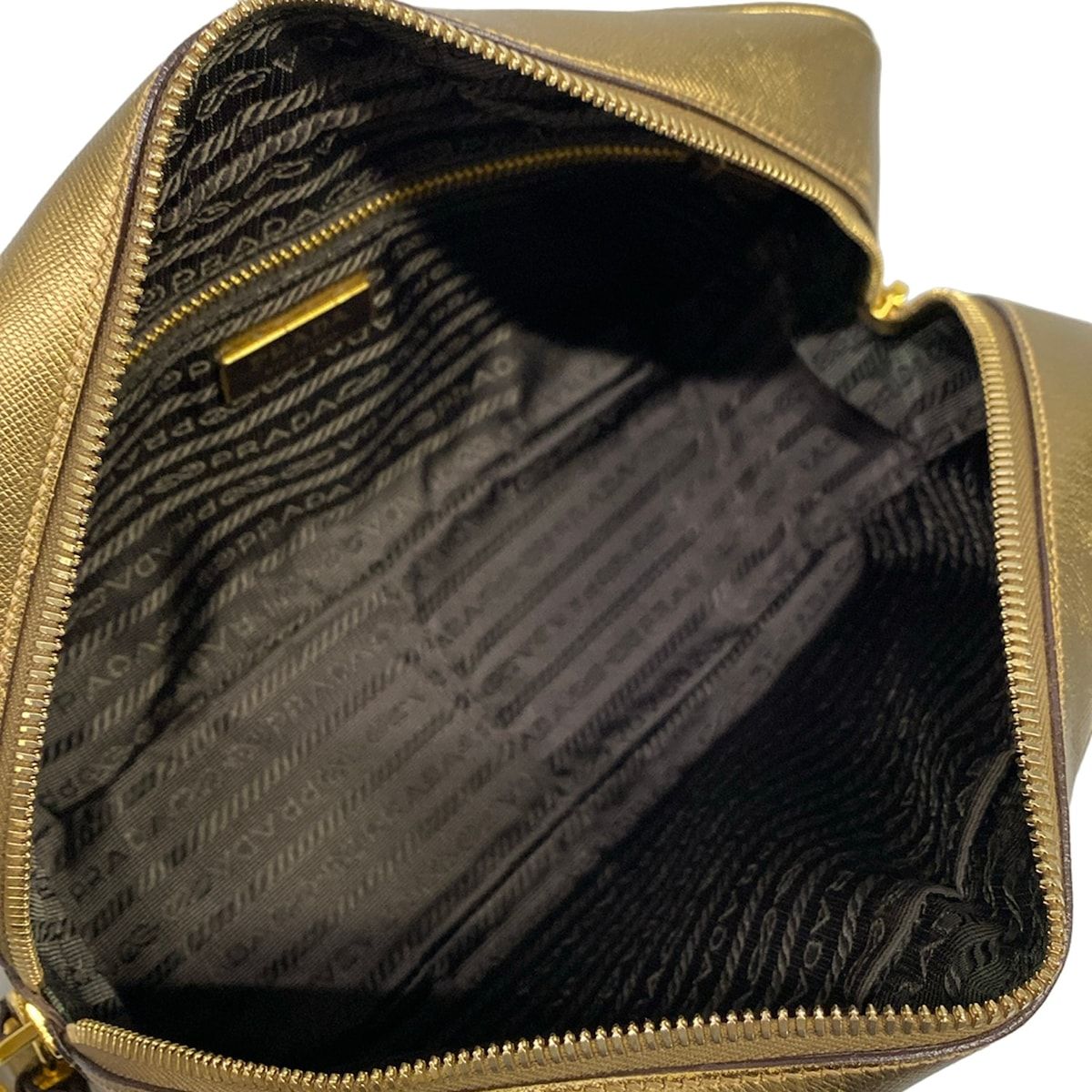 Prada Handle Gold Leather Handbag — view 7