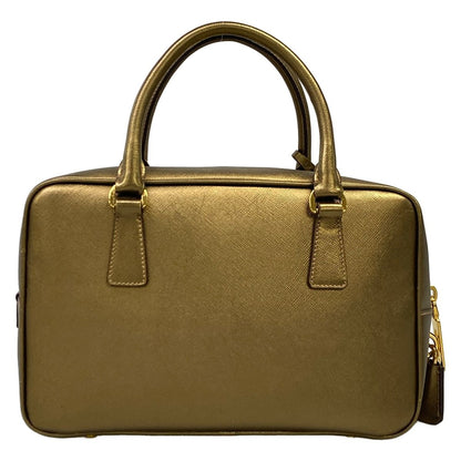 Prada Handle Gold Leather Handbag — view 3