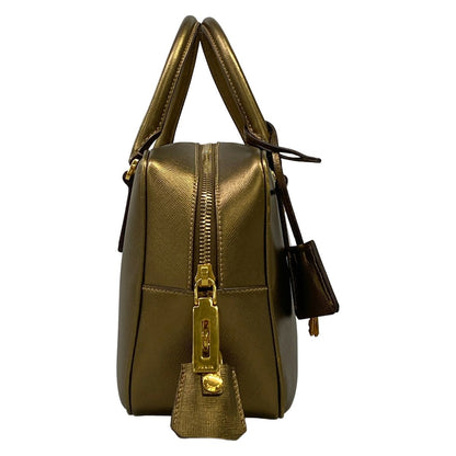 Prada Handle Gold Leather Handbag — view 2