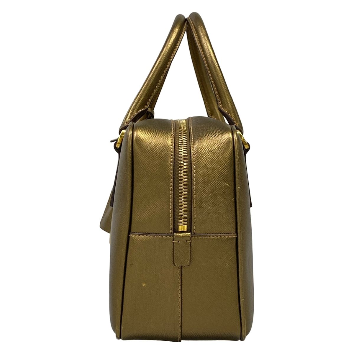 Prada Handle Gold Leather Handbag — view 4