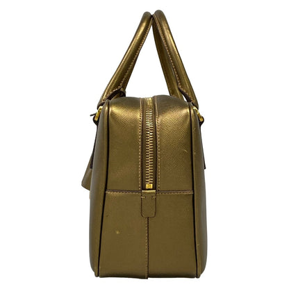 Prada Handle Gold Leather Handbag — view 4