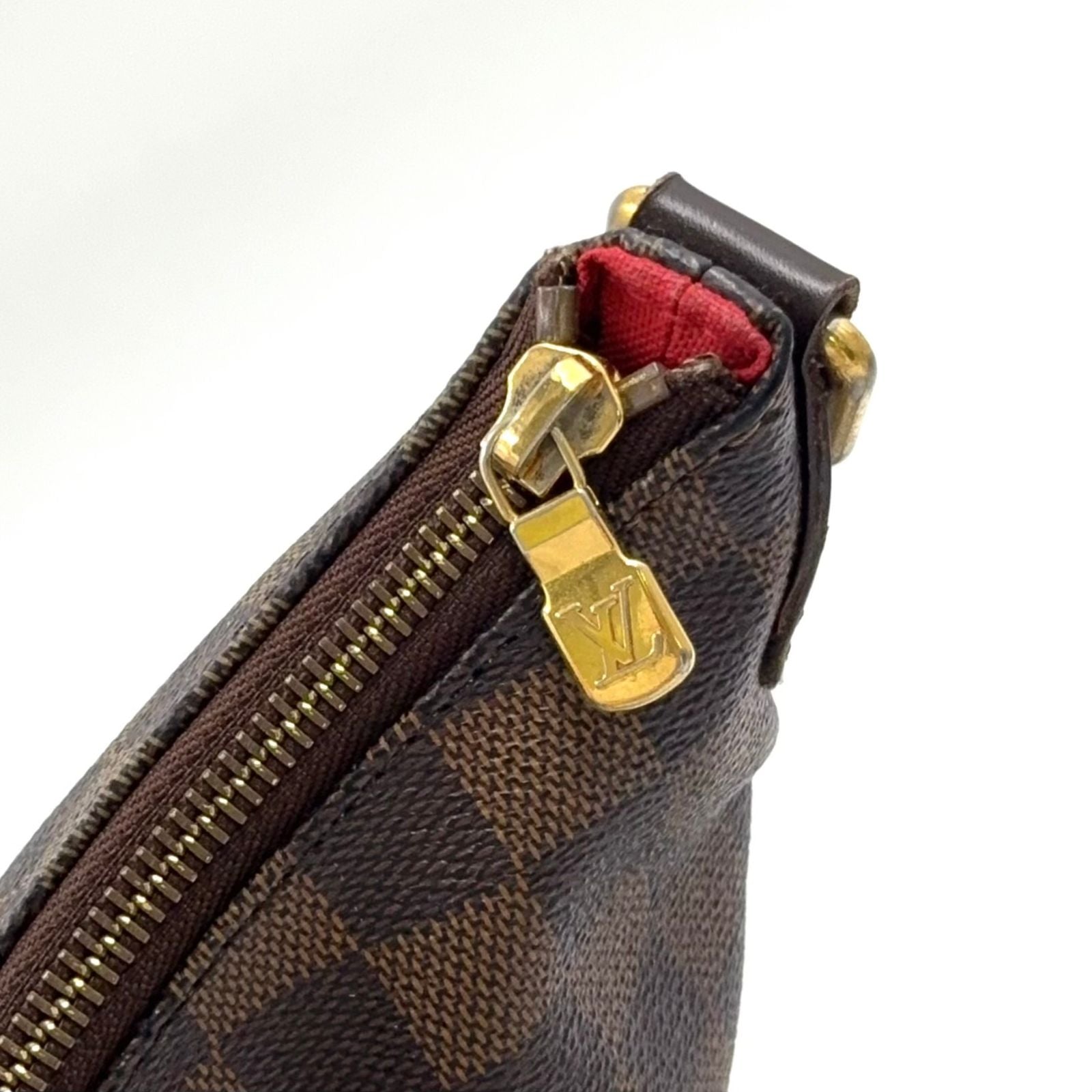 Louis Vuitton Blue Msbeli GM Damier Ebene Leather Brown Shoulder Bag Gold — view 5