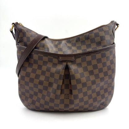 Louis Vuitton Blue Msbeli GM Damier Ebene Leather Brown Shoulder Bag Gold