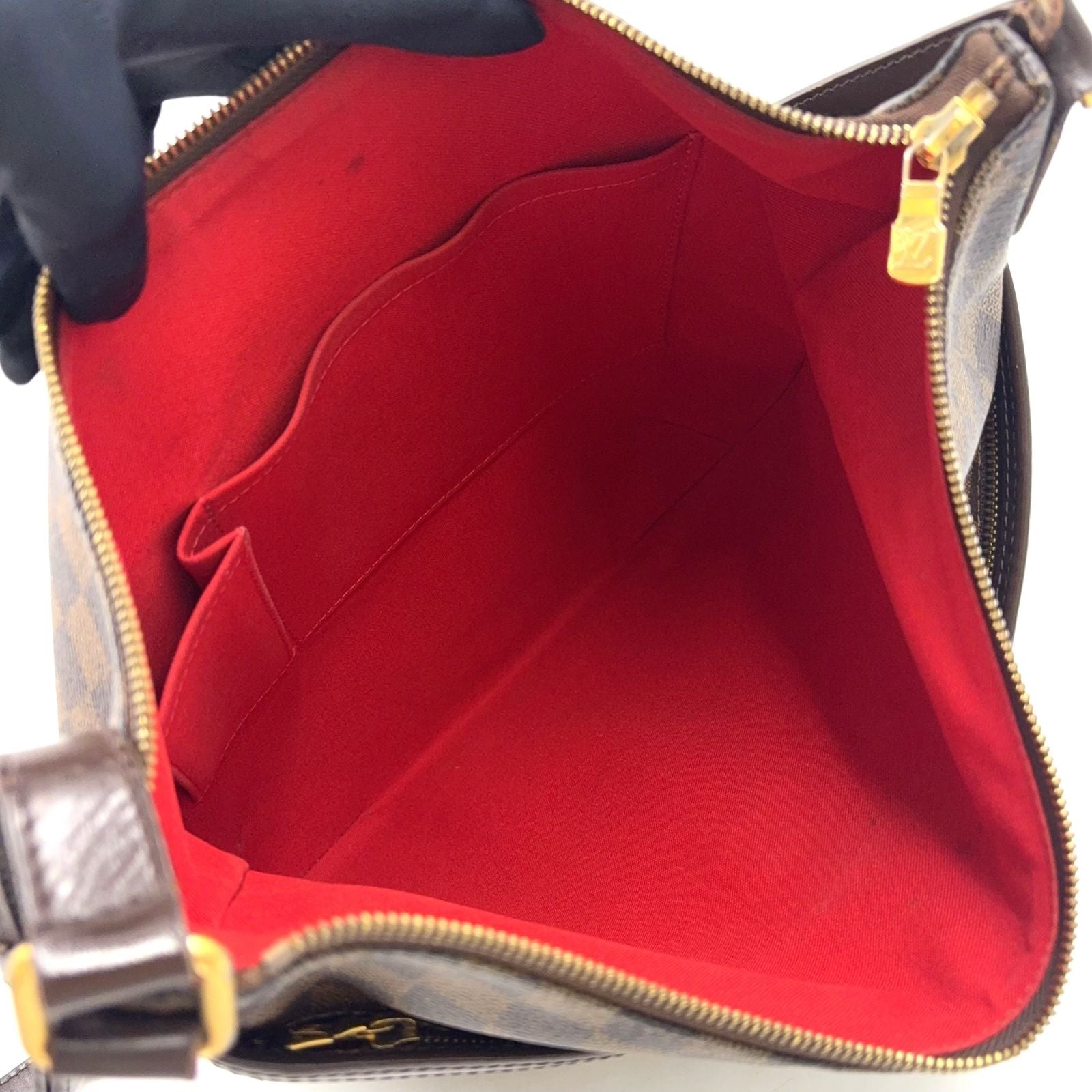 Louis Vuitton Blue Msbeli GM Damier Ebene Leather Brown Shoulder Bag Gold — view 3