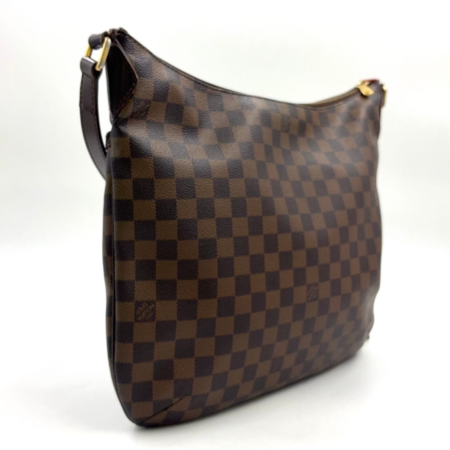 Louis Vuitton Blue Msbeli GM Damier Ebene Leather Brown Shoulder Bag Gold — view 2