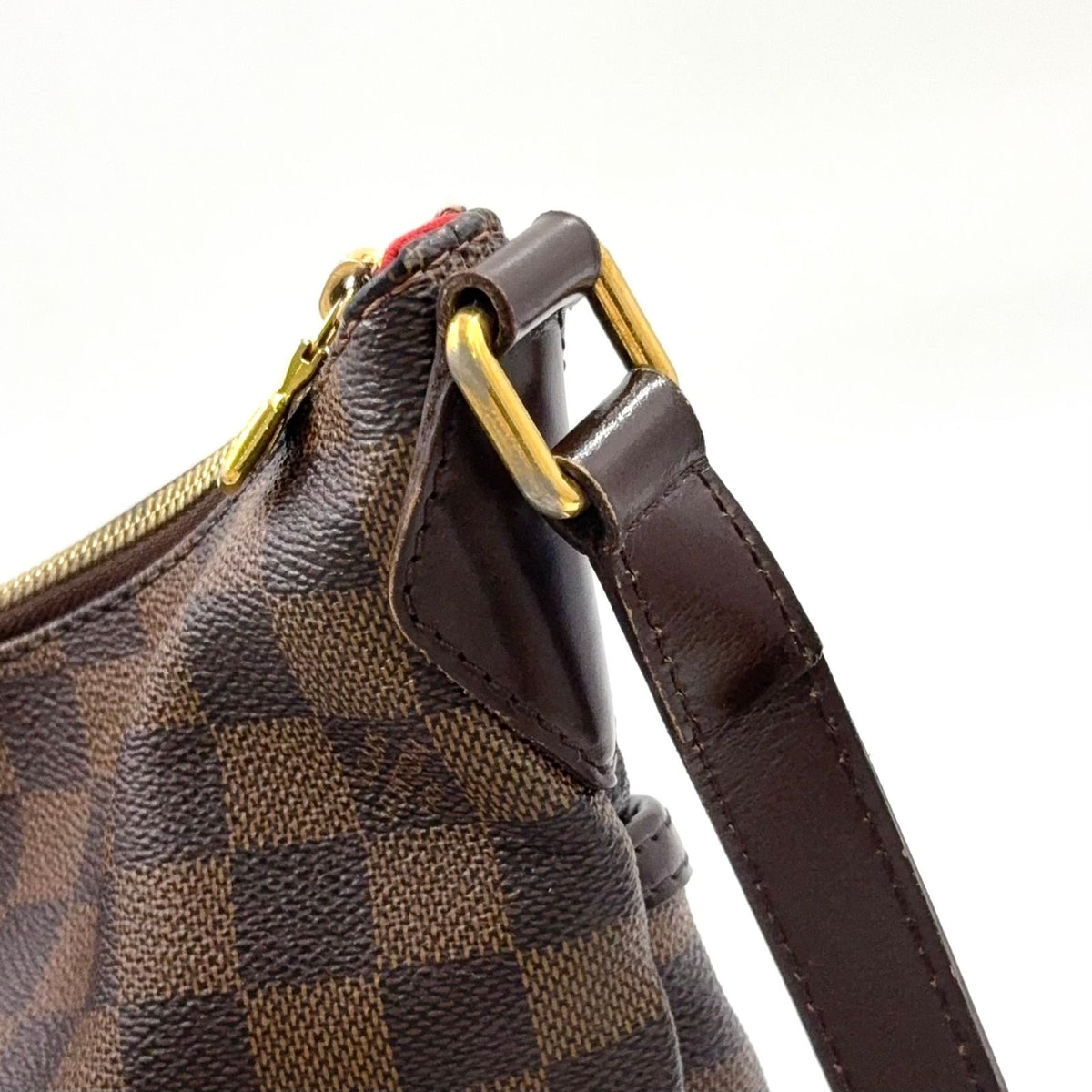 Louis Vuitton Blue Msbeli GM Damier Ebene Leather Brown Shoulder Bag Gold — view 6
