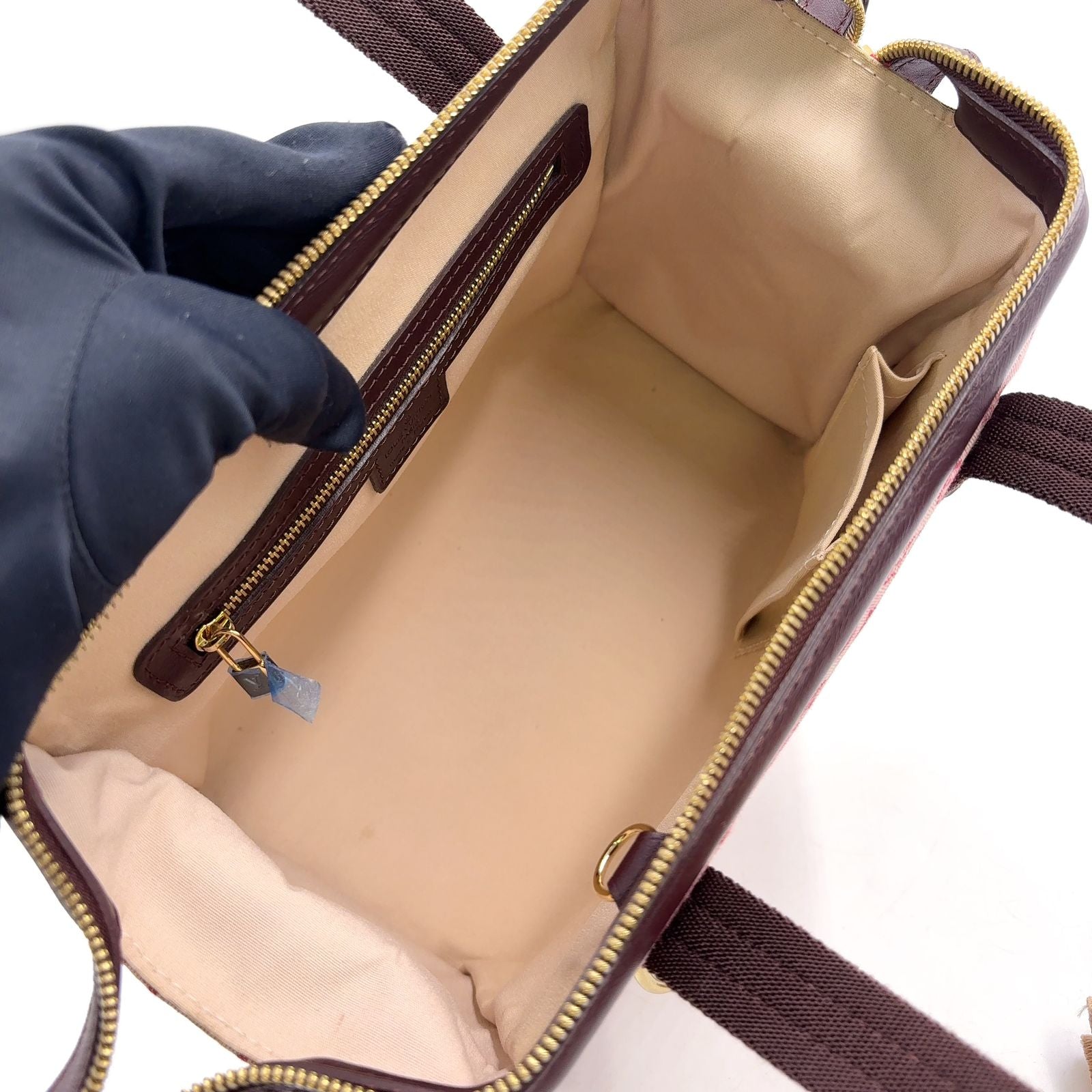 Louis Vuitton Josephine PM Monogram Mini Cerise Leather Canvas Bordeaux Handle — view 3