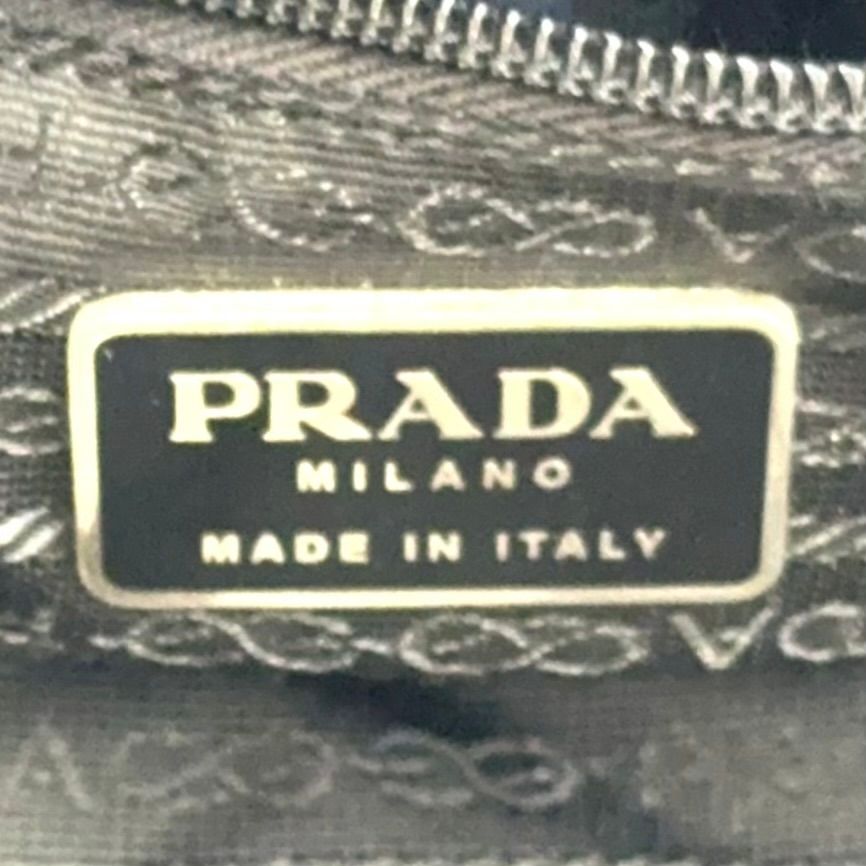 Prada Nylon Leather Black Tote Bag Silver — view 4