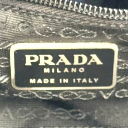 Prada Nylon Leather Black Tote Bag Silver — view 4
