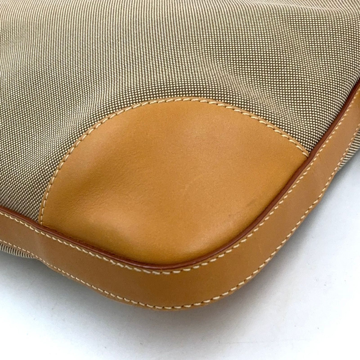 Prada Logo Jacquard Leather Shoulder Bag — view 7