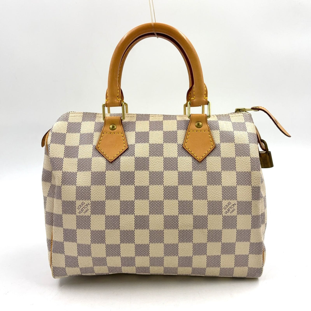 Louis Vuitton Speedy 25 Damier Azur Leather Handbag