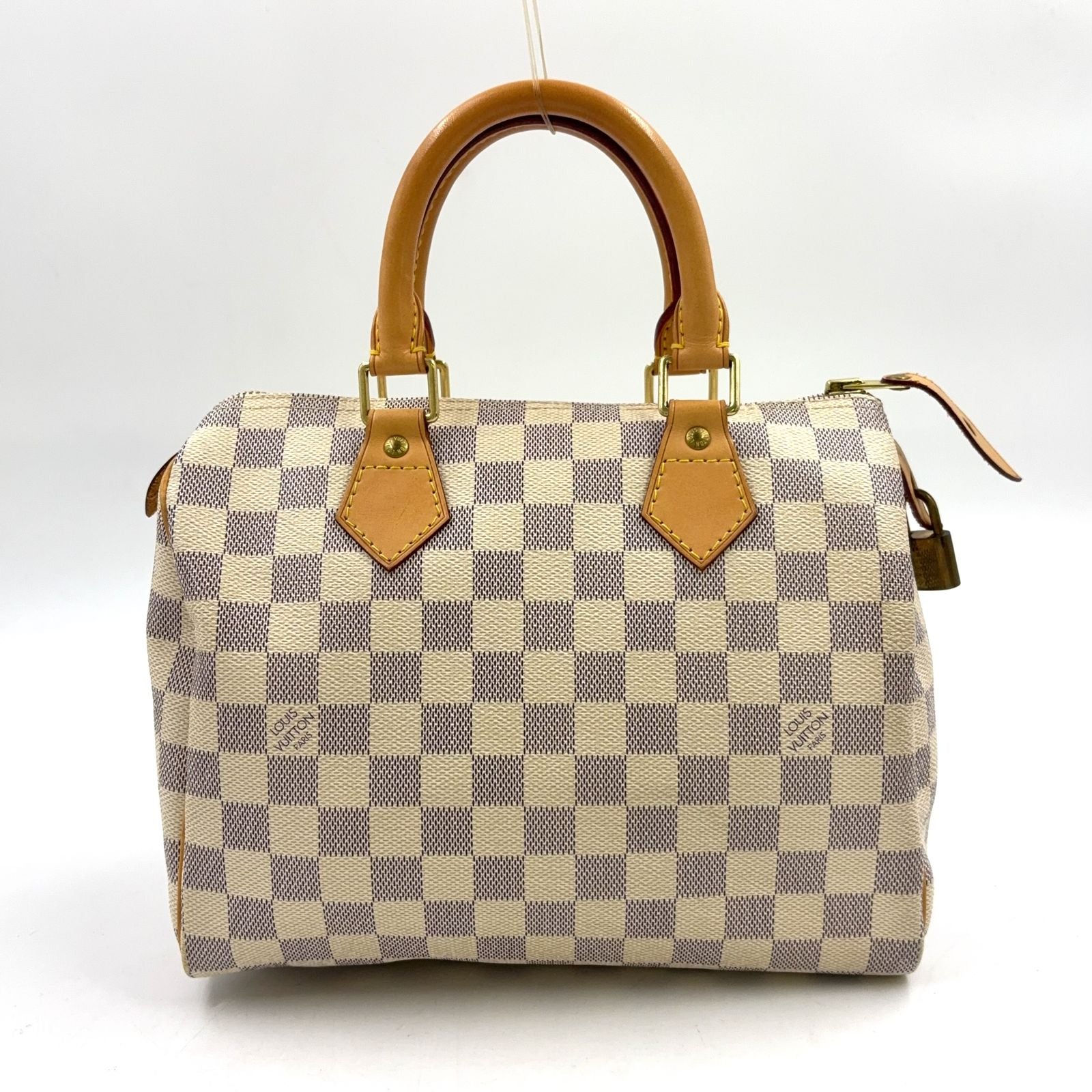 Louis Vuitton Speedy 25 Damier Azur Leather Handbag