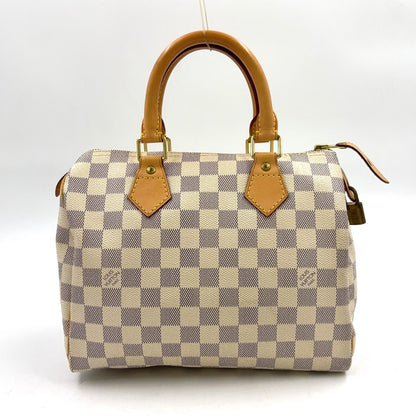 Louis Vuitton Speedy 25 Damier Azur Leather Handbag