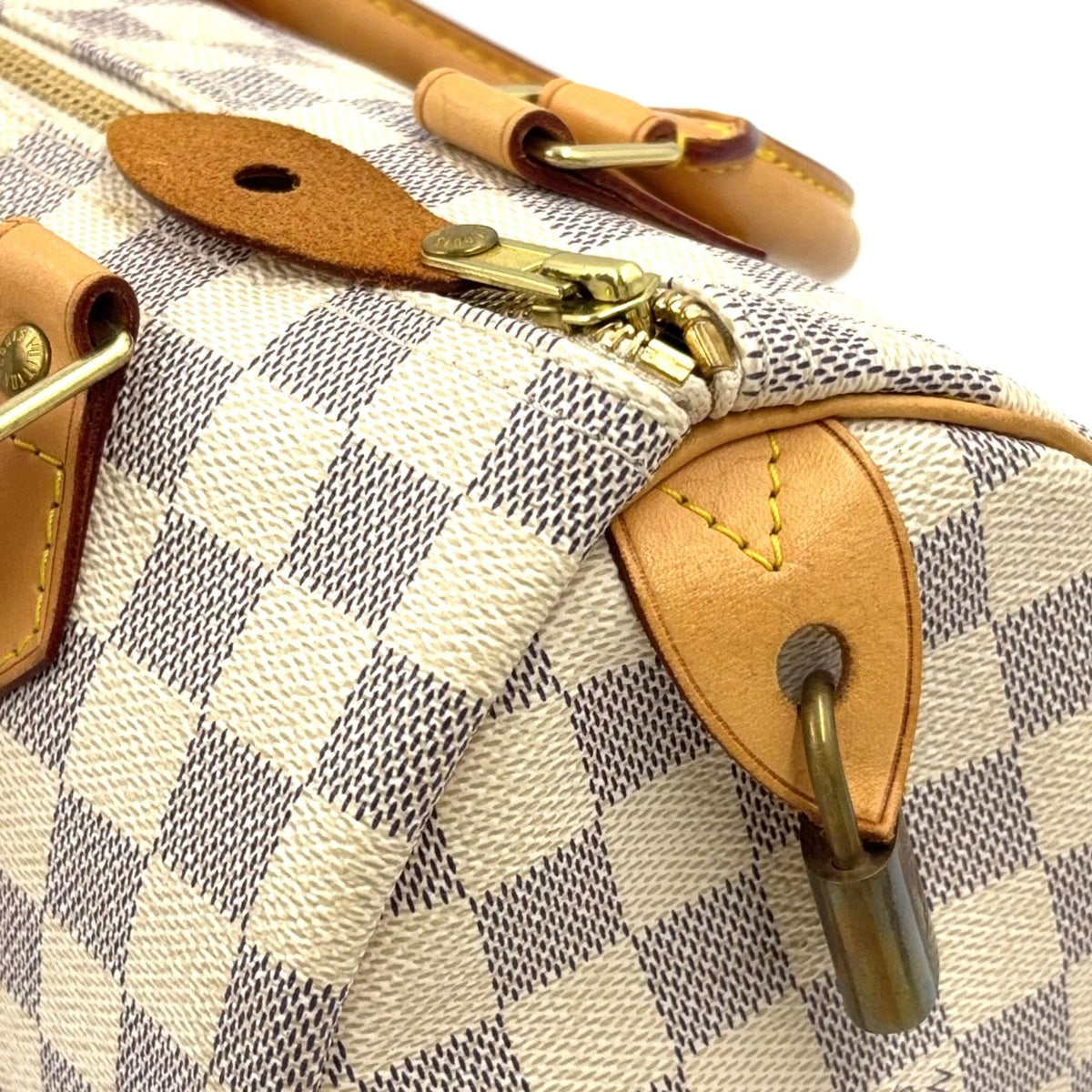 Louis Vuitton Speedy 25 Damier Azur Leather Handbag — view 5